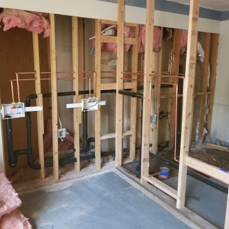 Copper pipe rough-in and plumbing installation in Bothell